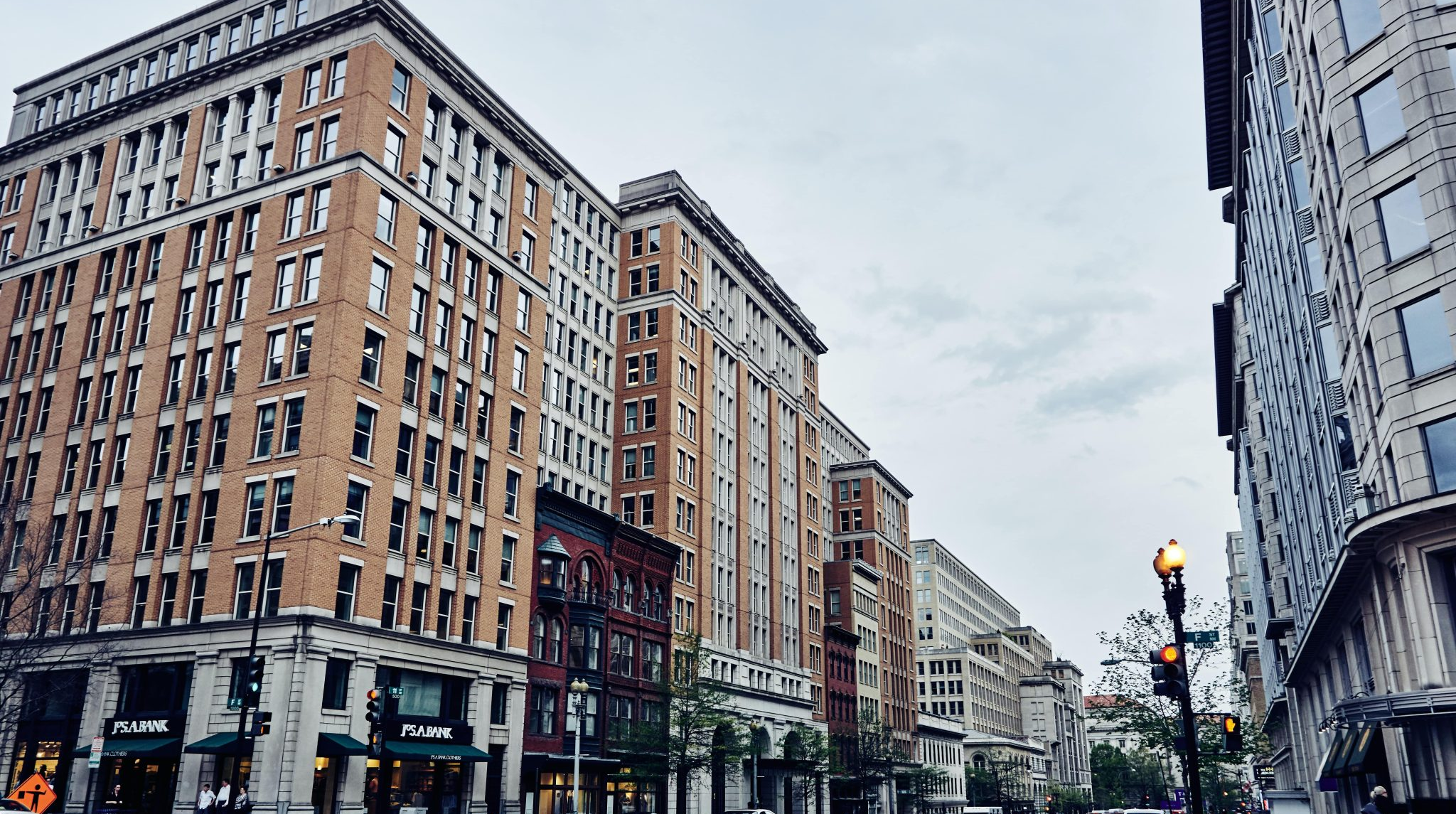 Apartment and retail buildings on a city street